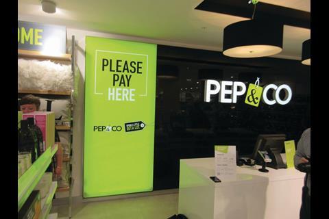 Pep&Co branding on its tills